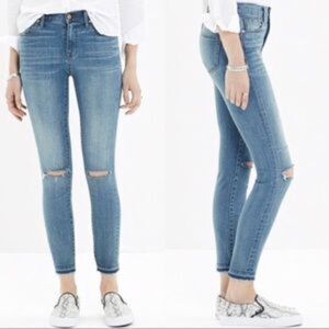 Madewell High Riser Skinny Jeans With Raw Hem